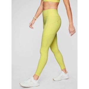 Athleta Contender Laser 7/8 Leggings Fresh Yellow - Sz Large Tall - PLEASE READ